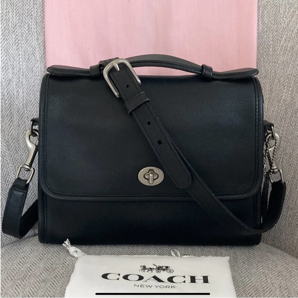 Vintage Coach Court Black Costa Rica Leather Bag